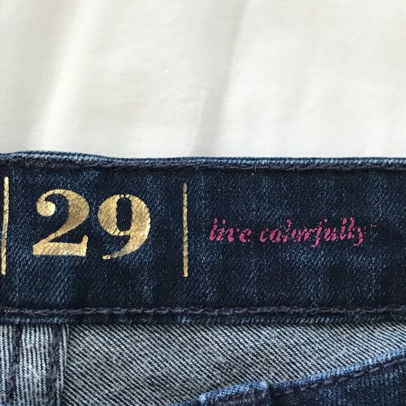 Kate Spade The Uptown Flared Jeans Women 29 Blue Mid Rise Dark Wash Stretch - Picture 4 of 14